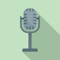 Studio microphone icon, flat style vector