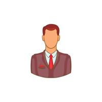 Man in suit avatar icon, cartoon style vector