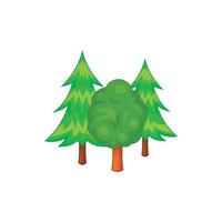 icono de árboles forestales en estilo de dibujos animados vector