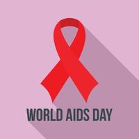 World aids day charity logo set, flat style