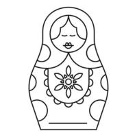 Handmade nesting doll icon, outline style vector