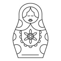 Handmade nesting doll icon, outline style vector