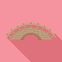 Bridge building icon, flat style vector