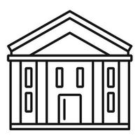 icono del juzgado bancario, estilo de esquema vector