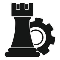 icono de lógica de engranaje, estilo simple vector