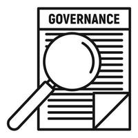 Governance paper icon, outline style vector