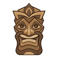 icono de ídolo tiki feliz, estilo de dibujos animados vector