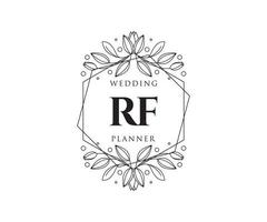 RF Initials letter Wedding monogram logos collection, hand drawn modern minimalistic and floral templates for Invitation cards, Save the Date, elegant identity for restaurant, boutique, cafe in vector