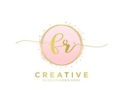Initial FR feminine logo. Usable for Nature, Salon, Spa, Cosmetic and Beauty Logos. Flat Vector Logo Design Template Element.