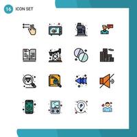 16 Creative Icons Modern Signs and Symbols of education back to school plumber conversation popup Editable Creative Vector Design Elements