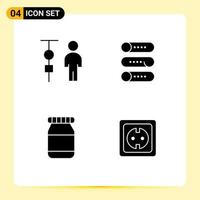 4 Solid Glyph concept for Websites Mobile and Apps business bottle corporate management device electrical Editable Vector Design Elements