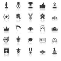 Success icons with reflect on white background vector