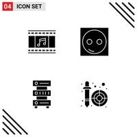 Set of Modern UI Icons Symbols Signs for animation data filmstrip electronic hosting Editable Vector Design Elements