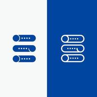 Setting Device Switch On Off Line and Glyph Solid icon Blue banner vector