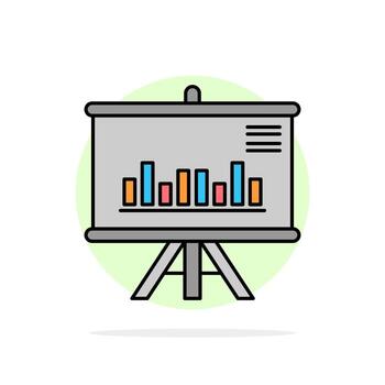 Presentation Project Graph Business  Abstract Circle Background Flat color Icon vector