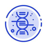Dna Research Science Blue Dotted Line Line Icon vector