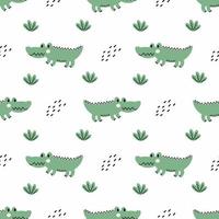 Crocodile. Seamless pattern. Printing on fabric and wrapping paper. Background to the nursery. vector