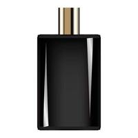 Black perfume bottle mockup, realistic style vector