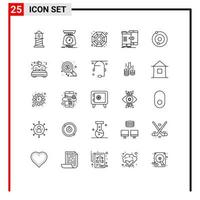 Universal Icon Symbols Group of 25 Modern Lines of system syncing china synchronization sharing Editable Vector Design Elements