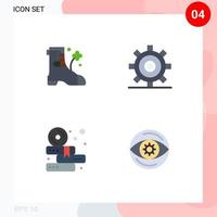 4 Universal Flat Icon Signs Symbols of shose education coding gear cd Editable Vector Design Elements