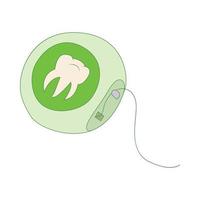 Dental floss icon in cartoon style vector