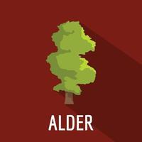 icono de árbol de aliso, estilo plano vector