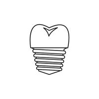 Tooth implant icon, outline style vector