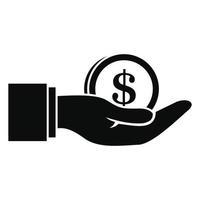 Bribery money coin icon, simple style vector