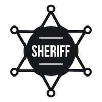 icono de placa de sheriff, estilo simple vector