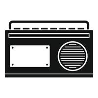 Old vintage radio icon, simple style vector