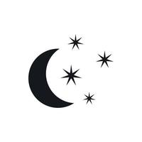 icono de luna y estrellas, estilo simple vector