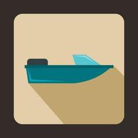 Sports powerboat icon, flat style vector