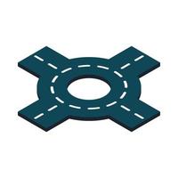 Circular interchange icon, isometric 3d style vector