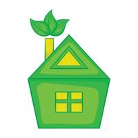 Eco house icon, cartoon style vector