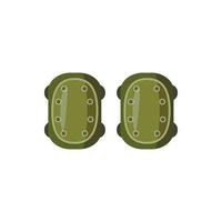 Military knee pads icon, cartoon style vector