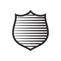 Shield with horizontal stripes icon, simple style vector