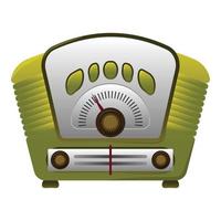 Retro radio icon, cartoon style vector