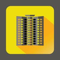 Multistory building icon, flat style vector