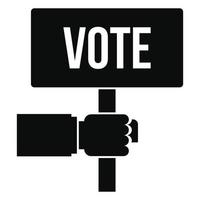 icono de banner de candidato a voto, estilo simple vector