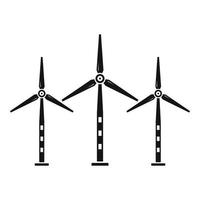 Eco wind turbine icon, simple style vector