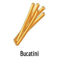 Bucatini icon, cartoon style vector