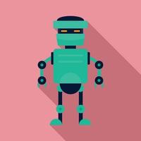 icono de robot artificial, estilo plano vector