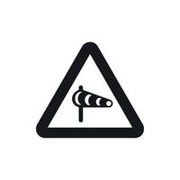 Sign warning about cross wind from the left icon vector