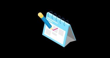 Animation of cross and check schedule in calendar video