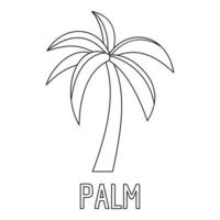 Palm tree icon, outline style. vector