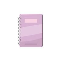 Spiral notebook with lilac cover icon vector