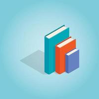 Three books standing vertically icon vector