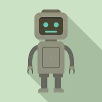 icono de robot de juguete, estilo plano vector