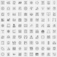 Pack of 100 Universal Line Icons for Mobile and Web vector