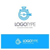 Launch Management Optimization Release Stopwatch Blue outLine Logo with place for tagline vector